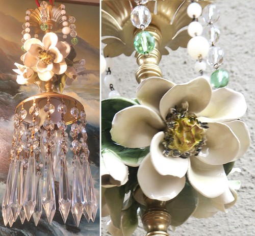 Lampadario tole porcellana