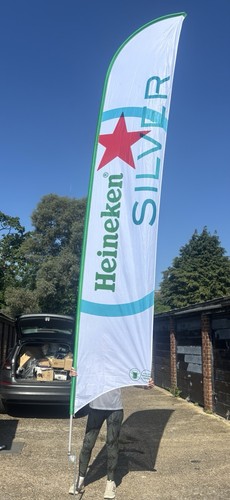 Heineken silver bowhead flag - silver,