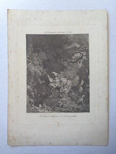 Gravure ancienne fragonard les - ancienne,