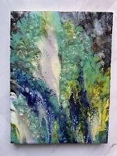 Quadro Originale Astratto Con La Resina Epossidica Ed I Cristalli, Size 18x24cm