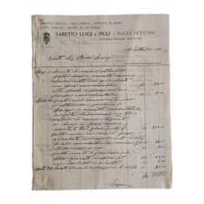 1921 Luigi Saretto E Figli Lattoniere Idraulico Badia Polesine Fattura C04018