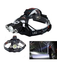 Torcia Lampada Frontale Led Ricaricabile 3led 5000 Lumen Cree T6 100mt 180° 1825