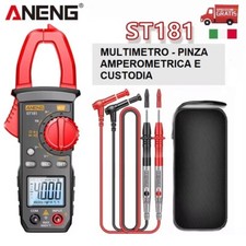 Tester Multimetro Digitale LCD Professional pinza amperometrica puntali custodia