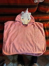 PROMO! Poncho rosa neonata unicorno 100% cotone 50x50 cm Bebè ?
