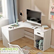 Scrivania angolare da ufficio 1 vani e 1 cassetti 155x75 bianco WILLIAM