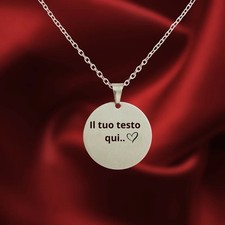 Collana Rotonda Personalizzata con Testo Inciso – Regalo Uomo Donna Unico