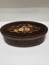 Cofanetto Portagioie In Legno Con Carillon-D'epoca " Torna a Sorrento "