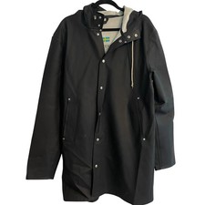 Stutterheim impermeabile nero con cappuccio impermeabile giacca design svedese Jay-Z Kanye