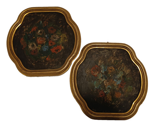 Coppia dipinti fiori - dipinti,
