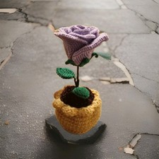 Rosa In Vaso all'Uncinetto