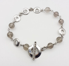 Bracciale quarzo fumè argento