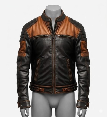 Giacca motociclista uomo pelle