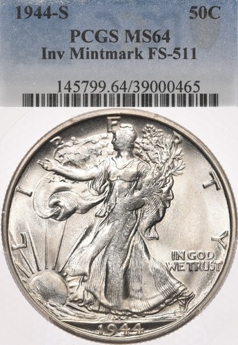 1944 50c pcgs ms64 - ms64, marchio
