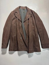 Romeo Gigli – Double-Breasted Brown Suede Coat – Made in Italy – Size 52