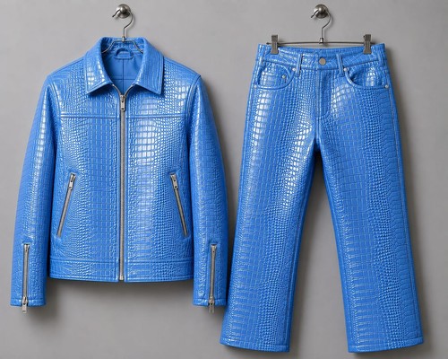Set pantaloni giacca pelle