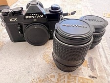 vintage argentique photo Asahi Pentax KX smc pentax-m 1:3.5 135 mm + 1:1.8 55 mm