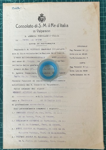Rara lettera consolato di - lettera,