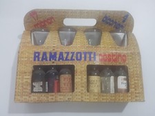 RAMAZZOTTI CESTINO - 17 MIGNON + 4 BICCHIERI PUBBLICITARIO RARISSIMO INTROVABILE