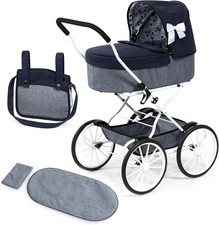 Blue doll pram with - blue,