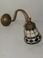 Applique da parete in ottone anticato Con vetro TIFFANY multicolore da interno