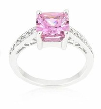 Fede nuziale simulata con diamanti e zaffiri da 2,50 ct in oro bianco massicc...