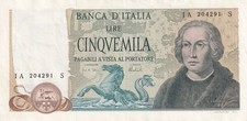 5000 LIRE CRISTOFORO COLOMBO