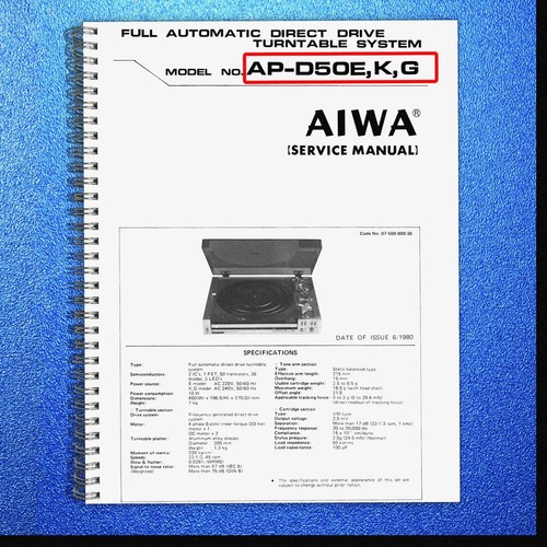 Aiwa d50 turntable service - aiwa,