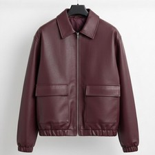 Giacca uomo ecopelle bordeaux
