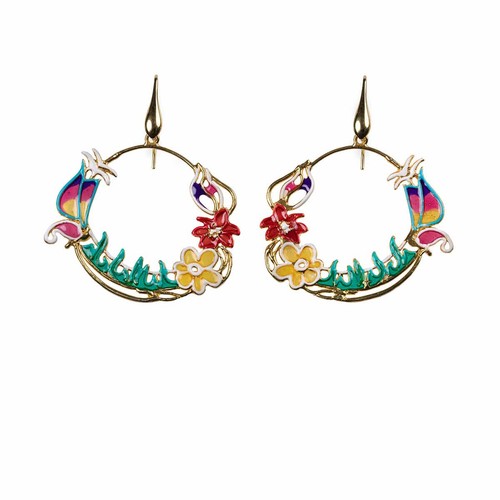 Orecchini liberty erba isola - -,