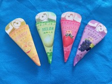 x4 GOMME GOMMINE da COLLEZIONE Vintage ERASER Anni '80 GELATI FRUTTA MELON GRAPE