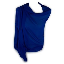 Stola donna blu elettrico elegante cerimonia coprispalle scialle leggero grande