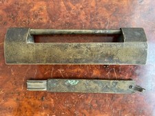 Antico armadio/serratura bagagliaio cinese inciso ottone con chiave