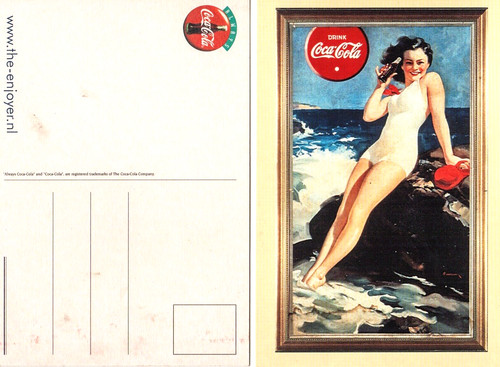 Coca cola cartolina - cartolina, girl