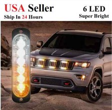 Barra luminosa faro lampeggiante pericolo avvertimento strobo 4x6 led ambra/bianco auto camion