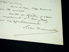 Pierre DECOURCELLE - Biglietto autografo firmato