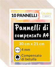 10 X A4 Compensato Pannelli