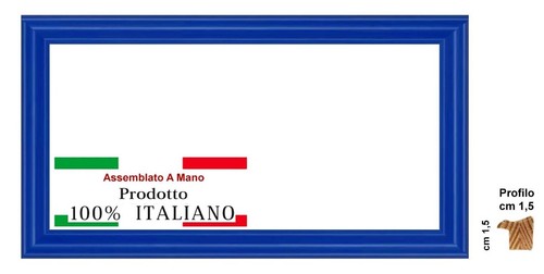 Cornice azzurra opaca legno - cornice,
