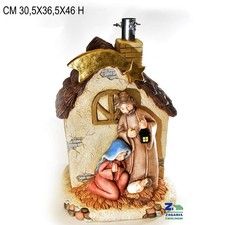 BASE PER ALBERO DI NATALE A FORNA DI CASETTA CON NATIVITA' PRESEPE NATALIZIO