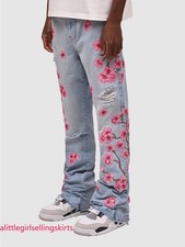 Jeans uomo ricamo pantaloni
