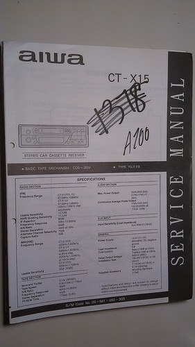 Aiwa x15 manuale di - ct-x15,