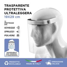 Visiera protettiva protezione viso integrale plastica pvc trasparente 