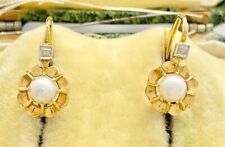 Orecchini  Monachella   Antichi Con Perlina Oro 18 ct