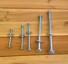 Bulloni passanti per legno + dado + rondella, 2 pezzi