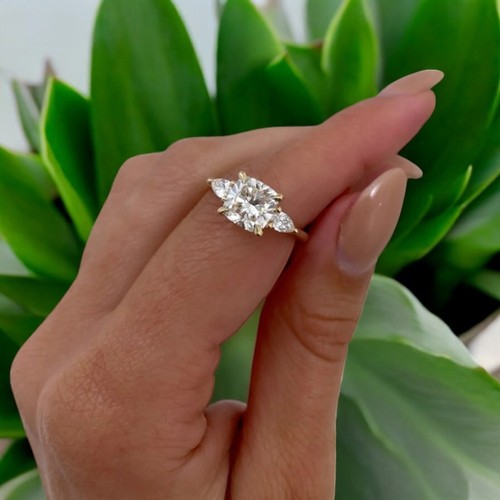 Anello diamante ovale oro - anello,