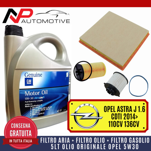 Kit tagliando opel astra 6 - j, 1.6