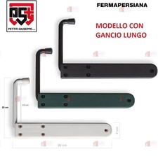 FERMAPERSIANE PIEMONTE A MOLLA INOX BLOCCA FERMA PERSIANA FERMAIMPOSTA MOD LUNGO