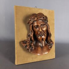 Quadro Altorilievo Legno Cristo Intagliato Artigianato Italiano Vintage XX Sec.