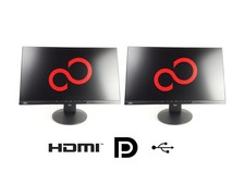 2x Fujitsu B24-9 TS 24" IPS LED Monitor Full HD 1920x1080 Pivot 5ms HDMI DP VGA