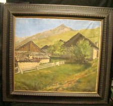 FERRUCCIO PIOVANO OLIO SU TELA 1934 - PAESAGGIO MONTANO - PIEMONTE Cuneo Torino 