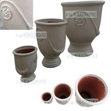 Vaso Anduze in terracotta smaltata ceramica bianco calici vasi arredo casa 